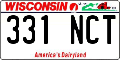 WI license plate 331NCT