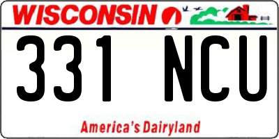 WI license plate 331NCU