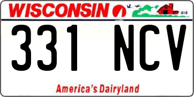 WI license plate 331NCV
