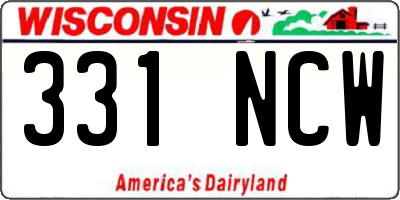 WI license plate 331NCW