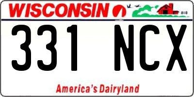 WI license plate 331NCX