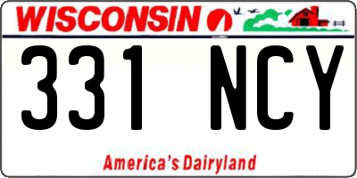 WI license plate 331NCY