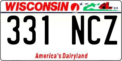 WI license plate 331NCZ