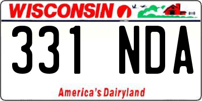 WI license plate 331NDA