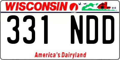 WI license plate 331NDD