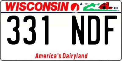 WI license plate 331NDF