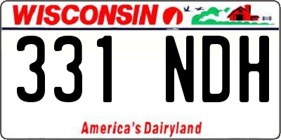 WI license plate 331NDH