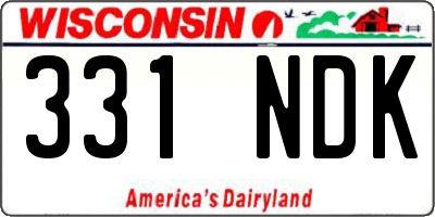 WI license plate 331NDK