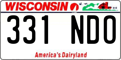 WI license plate 331NDO