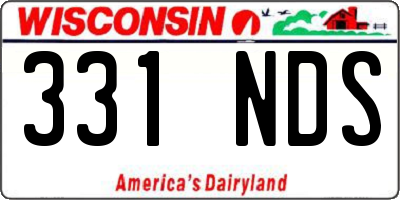 WI license plate 331NDS