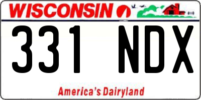 WI license plate 331NDX