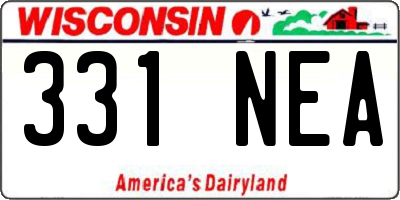 WI license plate 331NEA