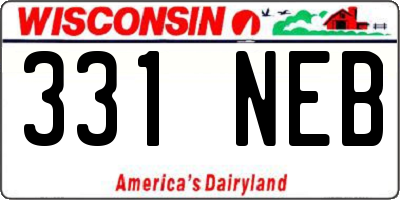 WI license plate 331NEB