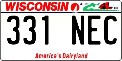 WI license plate 331NEC