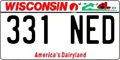 WI license plate 331NED