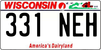 WI license plate 331NEH