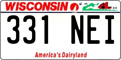 WI license plate 331NEI