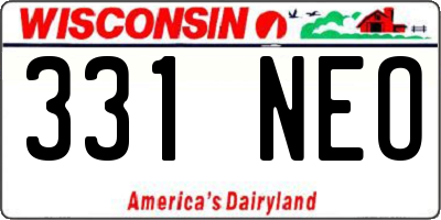 WI license plate 331NEO