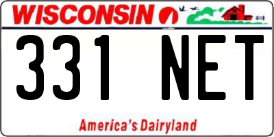 WI license plate 331NET