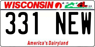 WI license plate 331NEW