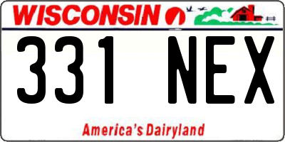 WI license plate 331NEX