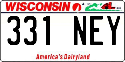 WI license plate 331NEY