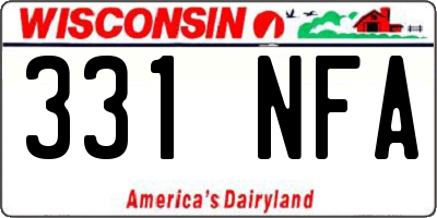 WI license plate 331NFA
