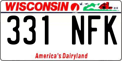 WI license plate 331NFK
