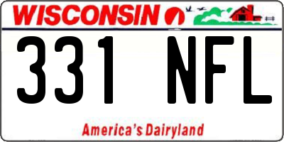 WI license plate 331NFL