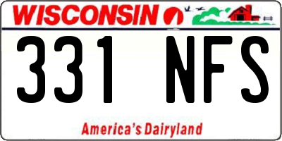 WI license plate 331NFS