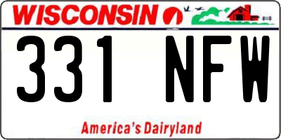 WI license plate 331NFW