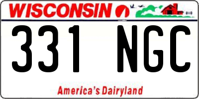 WI license plate 331NGC