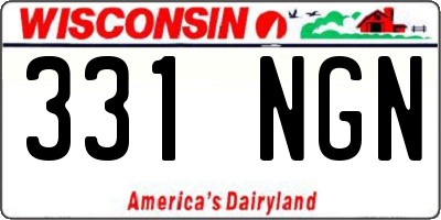 WI license plate 331NGN