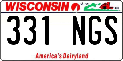 WI license plate 331NGS