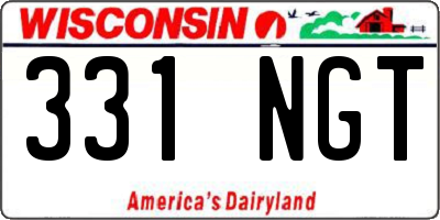 WI license plate 331NGT