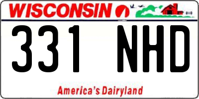 WI license plate 331NHD