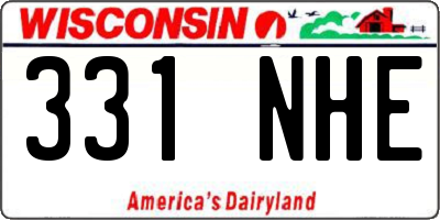 WI license plate 331NHE