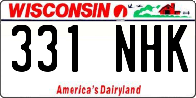 WI license plate 331NHK