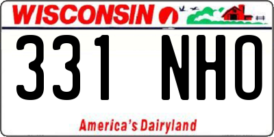 WI license plate 331NHO