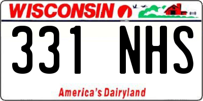 WI license plate 331NHS