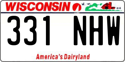 WI license plate 331NHW