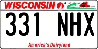 WI license plate 331NHX