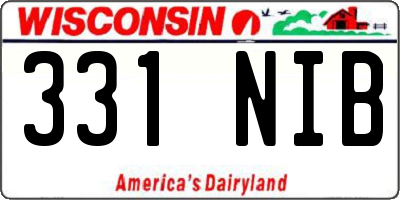 WI license plate 331NIB