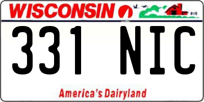 WI license plate 331NIC
