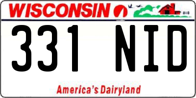 WI license plate 331NID