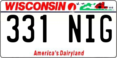 WI license plate 331NIG