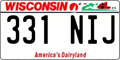 WI license plate 331NIJ