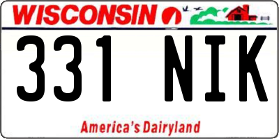 WI license plate 331NIK