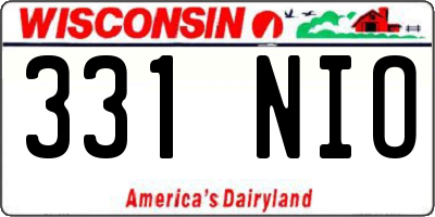 WI license plate 331NIO