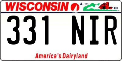 WI license plate 331NIR